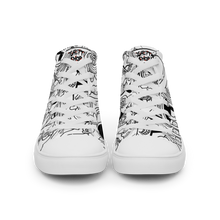 Load image into Gallery viewer, Spaghetti Comic B&W Men’s high top canvas shoes