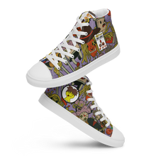Load image into Gallery viewer, Vintage Comic Men’s high top canvas spaghetti shoes