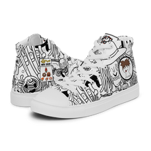 Load image into Gallery viewer, Spaghetti Comic B&W Men’s high top canvas shoes