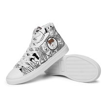 Load image into Gallery viewer, Spaghetti Comic B&W Men’s high top canvas shoes