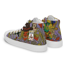 Load image into Gallery viewer, Vintage Comic Men’s high top canvas spaghetti shoes