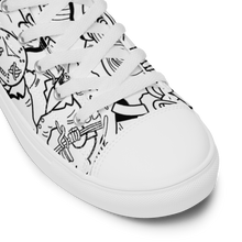 Load image into Gallery viewer, Spaghetti Comic B&W Men’s high top canvas shoes