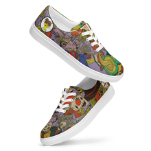 Load image into Gallery viewer, Vintage Comic Men’s lace-up spaghetti canvas shoes