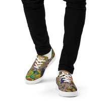 Load image into Gallery viewer, Vintage Comic Men’s lace-up spaghetti canvas shoes