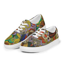 Load image into Gallery viewer, Vintage Comic Men’s lace-up spaghetti canvas shoes