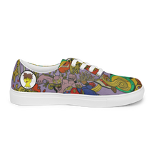 Load image into Gallery viewer, Vintage Comic Men’s lace-up spaghetti canvas shoes
