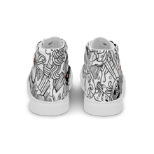 Load image into Gallery viewer, Spaghetti Comic B&W Women’s high top canvas shoes