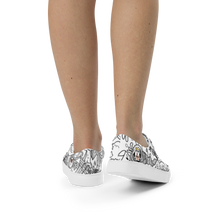 Load image into Gallery viewer, Spaghetti Comic B&W Women’s canvas shoes