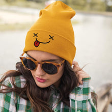 Load image into Gallery viewer, Sghetti Face Yellow Cuffed Beanie
