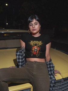 Death Metal Sghetti Skull Crop Top