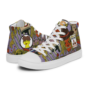 Vintage Comic Men’s high top canvas spaghetti shoes