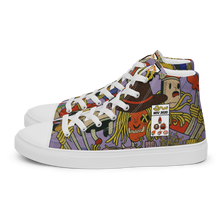 Load image into Gallery viewer, Vintage Comic Men’s high top canvas spaghetti shoes
