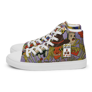 Vintage Comic Men’s high top canvas spaghetti shoes