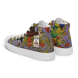 Vintage Comic Men’s high top canvas spaghetti shoes