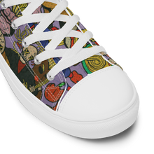 Load image into Gallery viewer, Vintage Comic Men’s high top canvas spaghetti shoes
