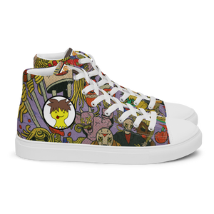 Vintage Comic Men’s high top canvas spaghetti shoes