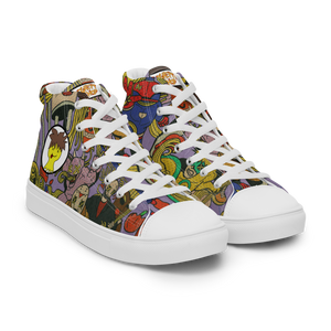 Vintage Comic Men’s high top canvas spaghetti shoes