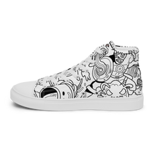 Load image into Gallery viewer, Spaghetti Comic B&amp;W Men’s high top canvas shoes
