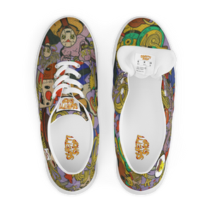 Vintage Comic Men’s lace-up  spaghetti canvas shoes