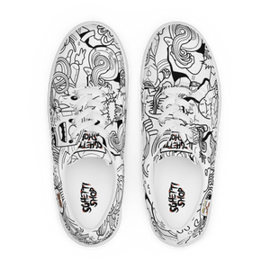 Spaghetti Comic B&W Men’s canvas shoes