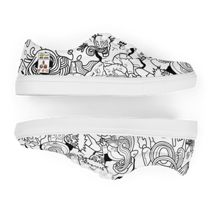 Spaghetti Comic B&W Men’s canvas shoes