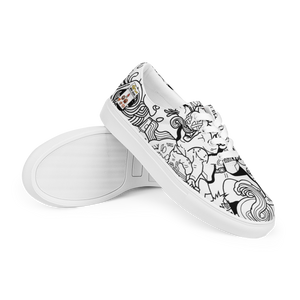 Spaghetti Comic B&W Men’s canvas shoes