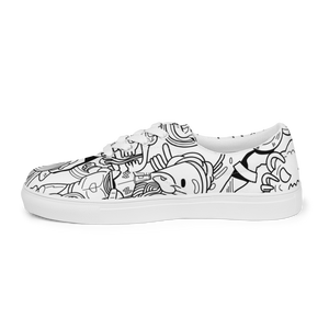 Spaghetti Comic B&W Men’s canvas shoes