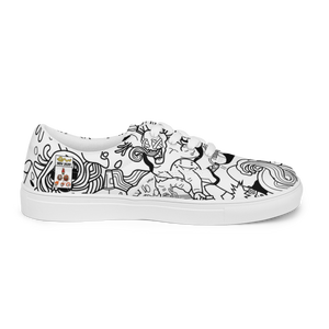 Spaghetti Comic B&W Men’s canvas shoes