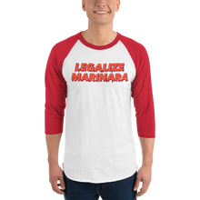 Load image into Gallery viewer, Legalize Marinara 3/4 sleeve Raglan Baseball shirt
