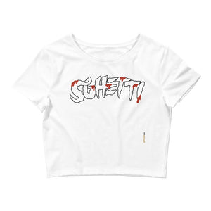 Sghetti White and Black Crop Top