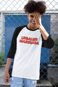 Legalize Marinara 3/4 sleeve Raglan Baseball shirt