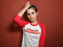 Load image into Gallery viewer, Legalize Marinara 3/4 sleeve Raglan Baseball shirt
