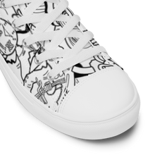 Load image into Gallery viewer, Spaghetti Comic B&amp;W Women’s high top canvas shoes
