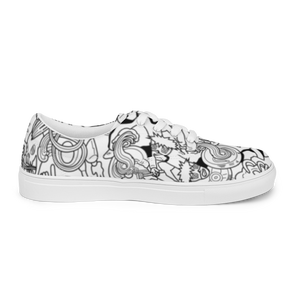 Spaghetti Comic B&W Women’s canvas shoes