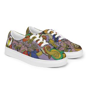 Vintage Comic Women’s lace-up spaghetti canvas shoes